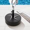Black Patio Umbrella Base with Metal Pole and Refillable Water Sand Reservoir